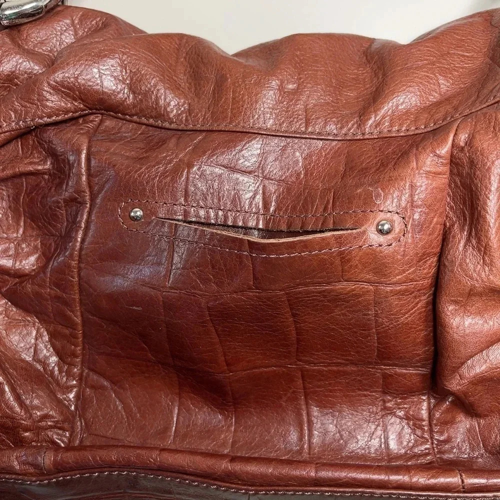 B. MAKOWSKY  | CROC LEATHER SATCHEL BOHO SHOULDER BAG - Picture 13 of 14